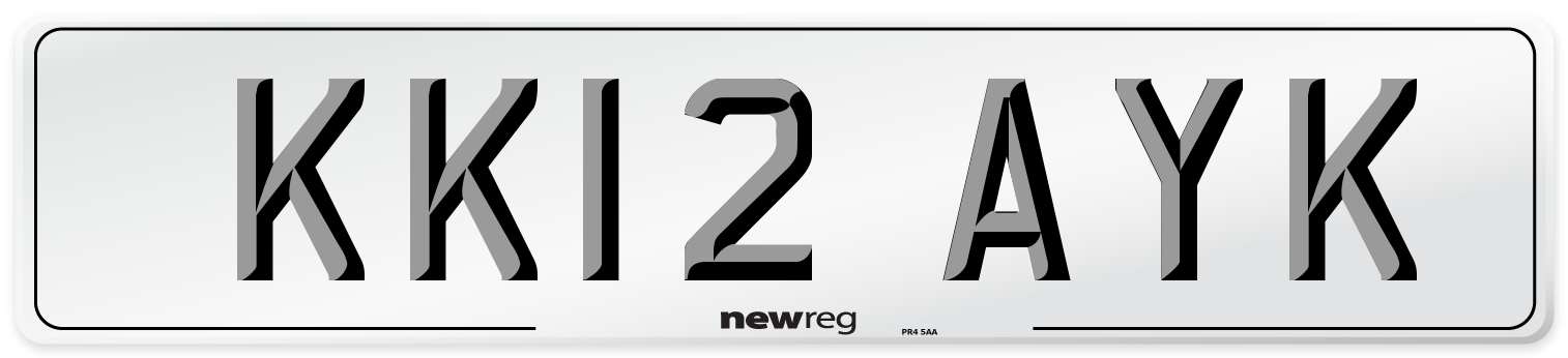 KK12 AYK Number Plate from New Reg